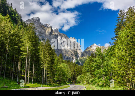 Aussicht von der Plockenpass zwischen Mortschach, Österreich und der italienischen Grenze Stockfoto