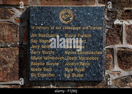 Lockerbie PanAm103 Erinnerung Memorial PAA Welt Flügel Plaque, Schottland Stockfoto