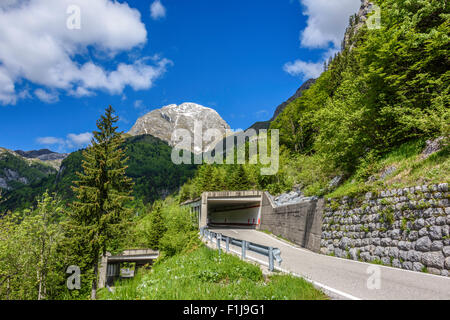 Aussicht von der Plockenpass zwischen Mortschach, Österreich und der italienischen Grenze Stockfoto