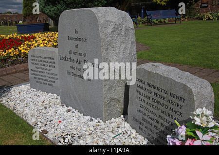 Lockerbie PanAm103 In Erinnerung Gedenksteine, Schottland Stockfoto