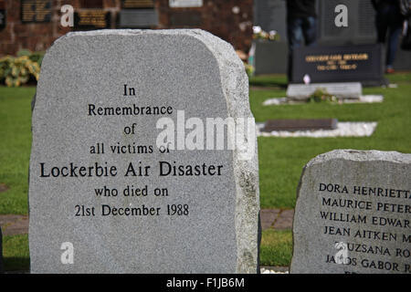 Lockerbie PanAm103 In Erinnerung Memorial Stone, Schottland, Großbritannien Stockfoto