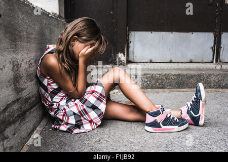 acht Jahre alte Schulmädchen Stockfoto