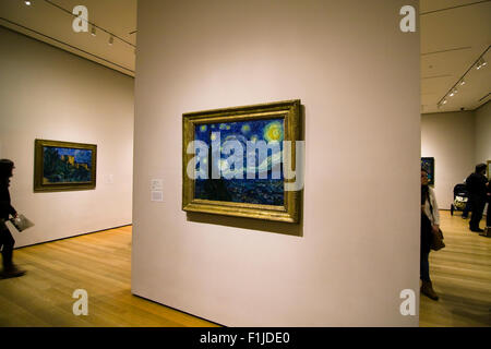 Das Öl auf Leinwand Gemälde mit dem Titel Sternennacht von Vincent Van Gogh im Museum of Modern Art in New York City Stockfoto