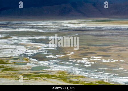 Luftbild auf Tso Kar, einen schwankenden Salzsee, 4.530 m, Changtang, Thukje, Jammu und Kaschmir, Indien Stockfoto