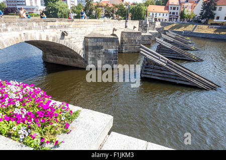 Steinerne Brücke, Tschechische Stadt Pisek, Südböhmen, Tschechische Republik, Europa Stockfoto