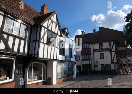 Fachwerkhaus Tudor-Gebäude im Zentrum von Hitchin, UK Stockfoto