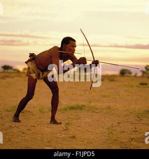 Bushman Jagd, Botswana, Afrika Stockfoto