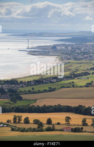 Blick auf die Stadt Leven in Fife Schottland vom Largo Gesetz. Stockfoto