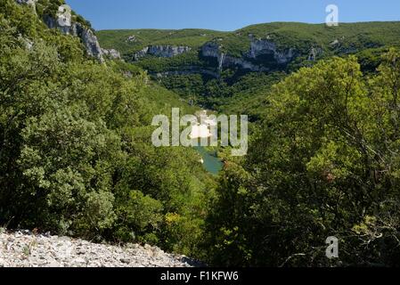 Les gorges de l'Ardèche Stockfoto