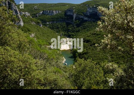 Les gorges de l'Ardèche Stockfoto