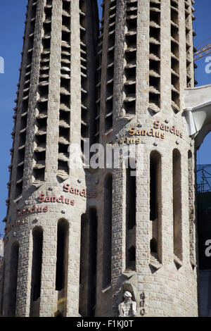 Die Kathedrale Sagrada Familia in Barcelona, Katalonien, Spanien vom Architekten Antoni Gaudí. Stockfoto