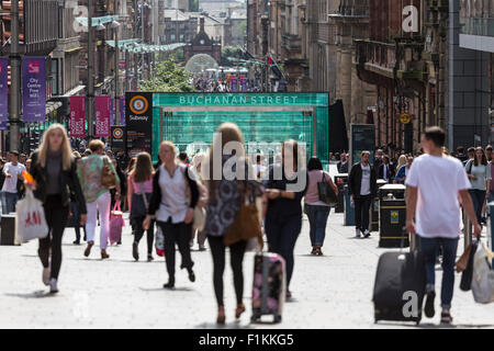 Buchanan Street Glasgow, Blick nach Süden in die Innenstadt, Schottland, Großbritannien Stockfoto