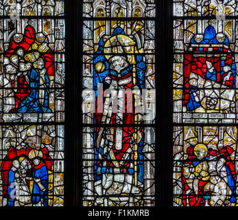 Das Saint Martin Fenster, Kirche St. Martin-Le-Grand, York. Stockfoto