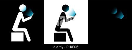 Mann hält Smartphone mit Gesicht beleuchtet Stock Vektor