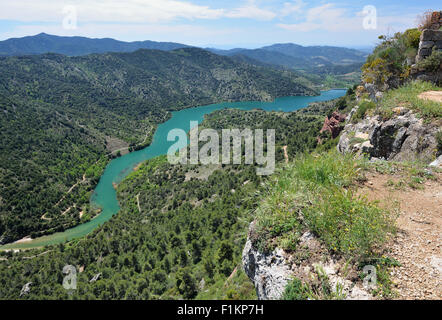 Siurana der Umgebung in den Bergen von Prades Stockfoto