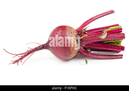 Einzelne rote Beete isoliert auf weißem Hintergrund. Stockfoto