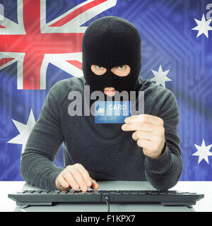Cybercrime-Konzept mit Flagge auf Hintergrund - Australien Stockfoto