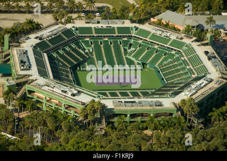 Luftaufnahme eines Tennisplatzes im Crandon Park, Key Biscayne, Miami, Miami-Dade County, Florida, USA Stockfoto