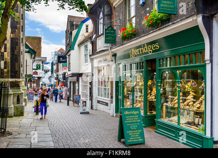 Geschäfte auf Zifferblatt Lane in der Stadt Zentrum, Ipswich, Suffolk, England, UK Stockfoto