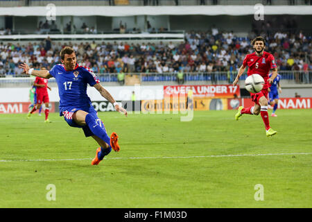 Baku, Aserbaidschan. 03rd Sep 2015. Mario Mandžuki? von Kroatien während der EURO 2016 Gruppe H Qualifizierer Partie zwischen Aserbaidschan und Kroatien Bakcell Arena Stadion in Baku. Bildnachweis: Aziz Karimov / | Pazifische Presse/Alamy Live-Nachrichten Stockfoto