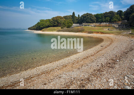 Ruinen der Villa Romana in der Bucht Verige, Nationalpark Brijuni, Istrien, Kroatien Stockfoto