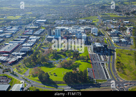 Hayman Park und Manukau City Centre, Auckland, Nordinsel, Neuseeland - Antenne Stockfoto