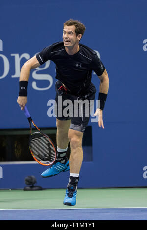 Andy Murray (GBR) im Wettbewerb bei den 2015 US Open Tennis Stockfoto