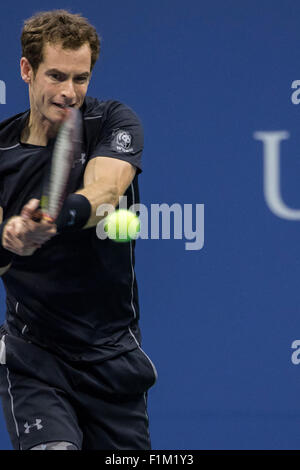 Andy Murray (GBR) im Wettbewerb bei den 2015 US Open Tennis Stockfoto