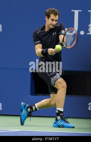 Andy Murray (GBR) im Wettbewerb bei den 2015 US Open Tennis Stockfoto