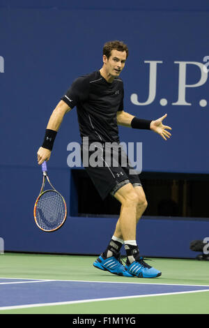 Andy Murray (GBR) im Wettbewerb bei den 2015 US Open Tennis Stockfoto