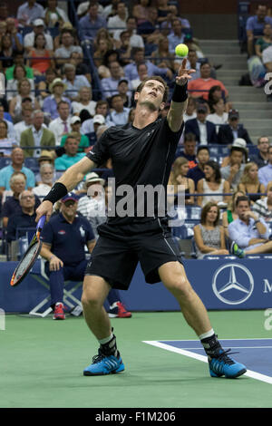 Andy Murray (GBR) im Wettbewerb bei den 2015 US Open Tennis Stockfoto