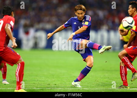 Saitama, Japan. 3. Sep 2015. Takashi Usami (JPN) Fußball: FIFA World Cup Russland 2018 asiatische Qualifikation zweite Runde Gruppe E match zwischen Japan 3-0 Kambodscha im Saitama Stadium 2002 in Saitama, Japan. Bildnachweis: Kenzaburo Matsuoka/AFLO/Alamy Live-Nachrichten Stockfoto