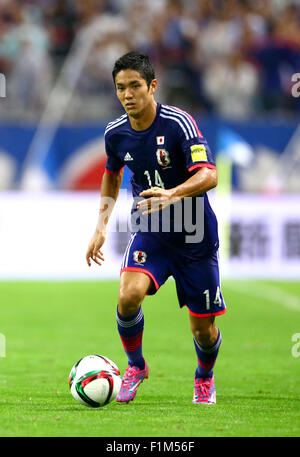 Saitama, Japan. 3. Sep 2015. Yoshinori Muto (JPN) Fußball: FIFA World Cup Russland 2018 asiatische Qualifikation zweite Runde Gruppe E match zwischen Japan 3-0 Kambodscha im Saitama Stadium 2002 in Saitama, Japan. Bildnachweis: Kenzaburo Matsuoka/AFLO/Alamy Live-Nachrichten Stockfoto