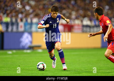 Saitama, Japan. 3. Sep 2015. Hiroki Sakai (JPN) Fußball: FIFA World Cup Russland 2018 asiatische Qualifikation zweite Runde Gruppe E match zwischen Japan 3-0 Kambodscha im Saitama Stadium 2002 in Saitama, Japan. Bildnachweis: Kenzaburo Matsuoka/AFLO/Alamy Live-Nachrichten Stockfoto