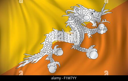 Flagge von Bhutan - Vektor-illustration Stock Vektor