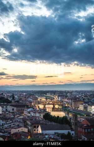 Foto von Florenz Landschaft mit ein schönes Licht. Stockfoto