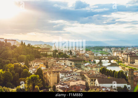 Foto von Florenz Landschaft mit ein schönes Licht. Stockfoto