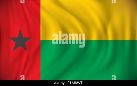 Flagge von Guinea-Bissau-Vektor-illustration Stock Vektor