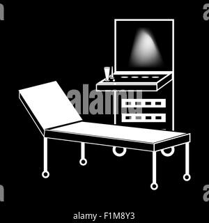 Ultraschall-Maschine-Medizintechnik-silhouette Stock Vektor