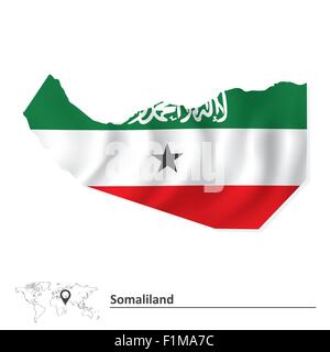 Karte von Somaliland mit Fahne - Vektor-illustration Stock Vektor