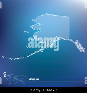 Karte von Alaska - Vektor-illustration Stock Vektor