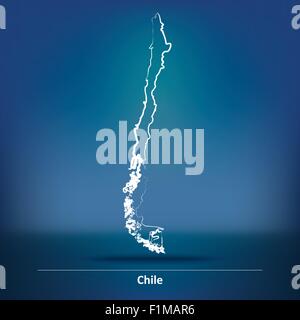 Doodle-Landkarte von Chile - Vektor-illustration Stock Vektor