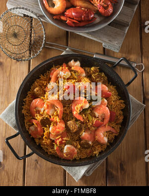 Garnelen und Wurst Jambalaya. Louisiana Essen Stockfoto