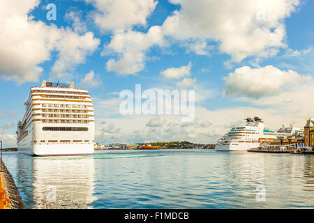 Hafen von Stavanger im Morgenlicht, Norwegen. Stockfoto