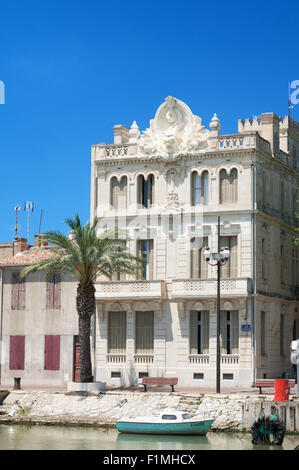 Haus am Kai von General de Gaulle, Le Grau-du-Roi, Languedoc-Roussillon, Frankreich, Europa Stockfoto