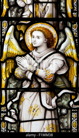 Engel gebeizt Glas, St. David, Kirche, Newbold auf Stour, Warwickshire, England, UK Stockfoto