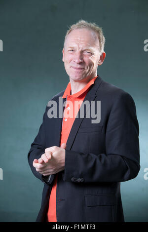 Jon Kalman Stefánsson, isländischer Autor, an das Edinburgh International Book Festival 2015. Edinburgh, Schottland. 17. August Stockfoto