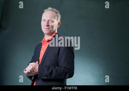 Jon Kalman Stefánsson, isländischer Autor, an das Edinburgh International Book Festival 2015. Edinburgh, Schottland. 17. August Stockfoto