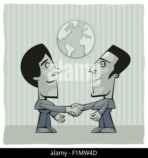 Zwei Männer, die Hände schütteln, nach Friedensabkommen erreicht ist Stockfoto