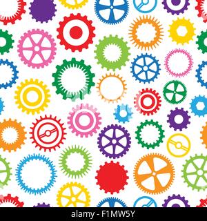 Nahtlose, sich wiederholenden bunte Cog-Hintergrund Stock Vektor